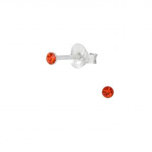 1.5mm Round Crystal Silver Stud Earrings - 1738 1.5mm Round Crystal Silver Stud Earrings - 1738