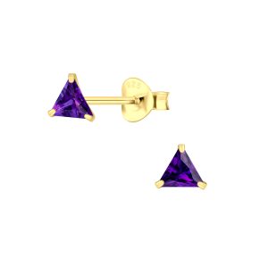 4mm Triangle Cubic Zirconia Stud Earrings - 3151 4mm Triangle Cubic Zirconia Stud Earrings - 3151