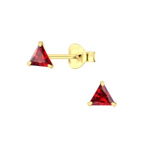 4mm Triangle Cubic Zirconia Stud Earrings - 3151