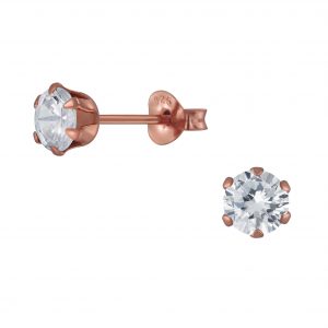 5mm Round Cubic Zirconia Silver Stud Earrings - 2862 5mm Round Cubic Zirconia Silver Stud Earrings - 2862