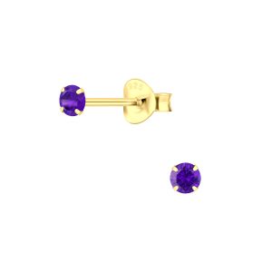 3mm Round Cubic Zirconia Silver Stud Earrings - 3161
