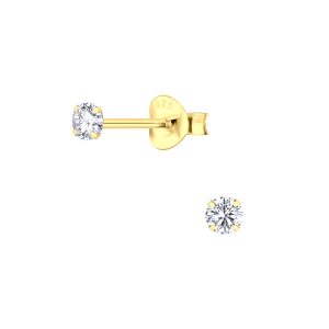 3mm Round Cubic Zirconia Silver Stud Earrings - 3161 3mm Round Cubic Zirconia Silver Stud Earrings - 3161