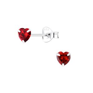 4mm Heart Cubic Zirconia Silver Stud Earrings - 1341 4mm Heart Cubic Zirconia Silver Stud Earrings - 1341