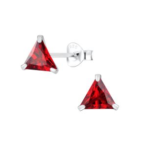 6mm Triangle Cubic Zirconia Silver Stud Earrings - Wholesale - 1981 6mm Triangle Cubic Zirconia Silver Stud Earrings - Wholesale - 1981