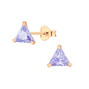 6mm Triangle Cubic Zirconia Stud Earrings - Wholesale - 3154 6mm Triangle Cubic Zirconia Stud Earrings - Wholesale - 3154