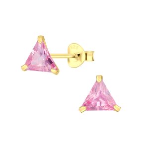 6mm Triangle Cubic Zirconia Stud Earrings - Wholesale - 3153 6mm Triangle Cubic Zirconia Stud Earrings - Wholesale - 3153