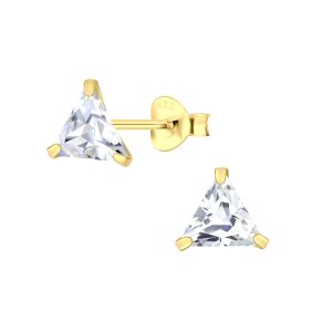 6mm Triangle Cubic Zirconia Stud Earrings - 3153 6mm Triangle Cubic Zirconia Stud Earrings - 3153