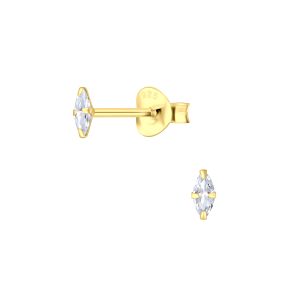 2x4mm Marquise Cubic Zirconia Stud Earrings - 3185