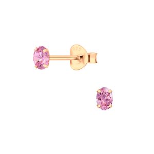 3x4mm Oval Cubic Zirconia Stud Earrings3203