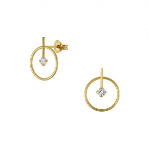 Silver Geometric Stud Earrings - 4331