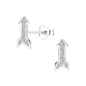 Silver Arrow Cubic Zirconia Stud Earrings - 4341 Silver Arrow Cubic Zirconia Stud Earrings - 4341
