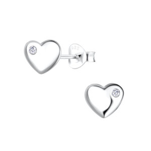 Silver Heart Stud Earrings - 4546 Silver Heart Stud Earrings - 4546