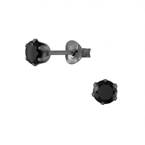 4mm Round Cubic Zirconia Silver Stud Earrings - Wholesale - 5425 4mm Round Cubic Zirconia Silver Stud Earrings - Wholesale - 5425