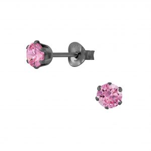 4mm Round Cubic Zirconia Silver Stud Earrings - 5425 4mm Round Cubic Zirconia Silver Stud Earrings - 5425