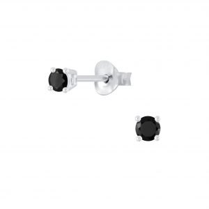 3mm Round Cubic Zirconia Silver Stud Earrings - Wholesale - 2048 3mm Round Cubic Zirconia Silver Stud Earrings - Wholesale - 2048