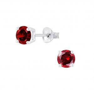 5mm Round Cubic Zirconia Silver Stud Earrings - 6396