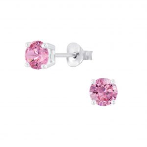 5mm Round Cubic Zirconia Silver Stud Earrings - Wholesale - 6396 5mm Round Cubic Zirconia Silver Stud Earrings - Wholesale - 6396