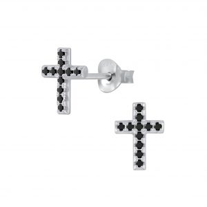 Silver Cross Stud Earrings - 4443 Silver Cross Stud Earrings - 4443
