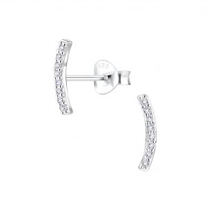 Silver Bar Stud Earrings - 5051