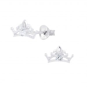 Silver Crown Stud Earrings - 6682 Silver Crown Stud Earrings - 6682