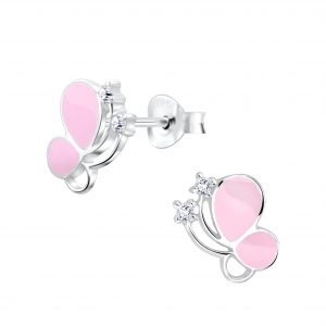 Silver Butterfly Stud Earrings - 7296 Silver Butterfly Stud Earrings - 7296