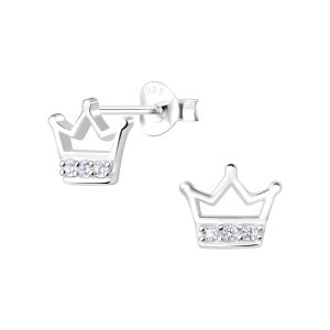 Silver Crown Stud Earrings - 7786 Silver Crown Stud Earrings - 7786