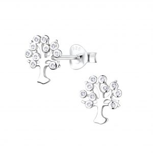 Silver Tree of Life Stud Earrings - 8241 Silver Tree of Life Stud Earrings - 8241