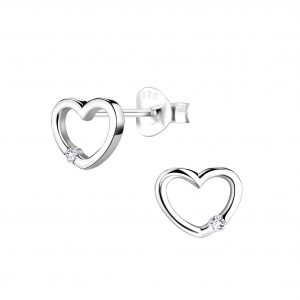 Silver Heart Stud Earrings - 8709 Silver Heart Stud Earrings - 8709
