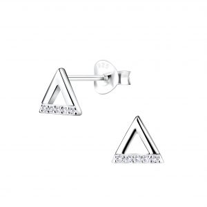 Silver Triangle Stud Earrings - 8720 Silver Triangle Stud Earrings - 8720