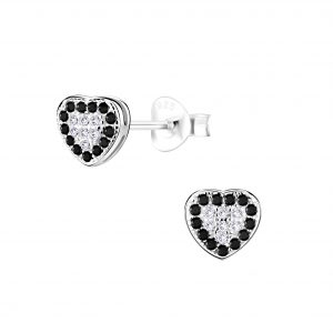 Silver Heart Stud Earrings - 8714 Silver Heart Stud Earrings - 8714