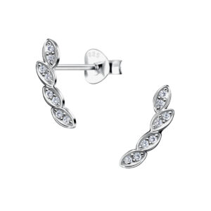 Silver Leaf Stud Earrings - 8706 Silver Leaf Stud Earrings - 8706