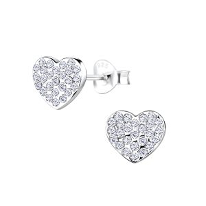 Silver Heart Stud Earrings - 8928 Silver Heart Stud Earrings - 8928