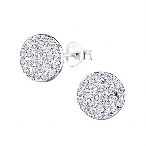 Silver Round Stud Earrings8930