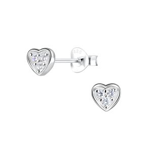 Silver Heart Stud Earrings - 5062 Silver Heart Stud Earrings - 5062