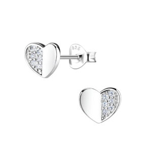 Silver Heart Stud Earrings - 9551 Silver Heart Stud Earrings - 9551