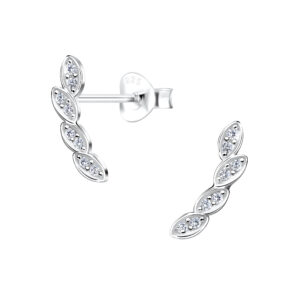 Silver Leaf Stud Earrings - 9557 Silver Leaf Stud Earrings - 9557