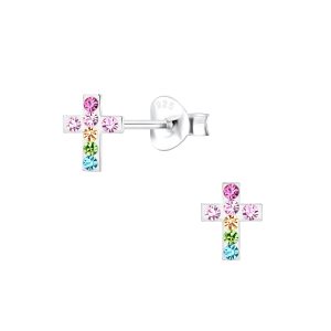 Silver Cross Stud Earrings - 9986