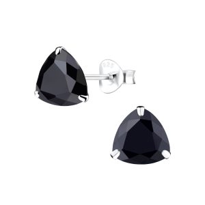 8mm Trillion Cubic Zirconia Silver Stud Earrings - Wholesale - 10282 8mm Trillion Cubic Zirconia Silver Stud Earrings - Wholesale - 10282