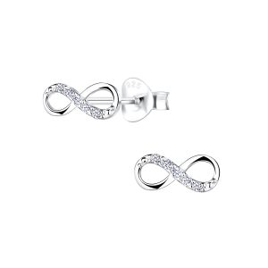 Silver Infinity Stud Earrings - 11525 Silver Infinity Stud Earrings - 11525