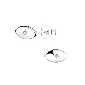 Silver Evil Eye Stud Earrings - 14052 Silver Evil Eye Stud Earrings - 14052