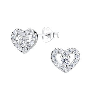 Silver Heart Stud Earrings - 16354 Silver Heart Stud Earrings - 16354