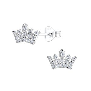 Silver Crown Stud Earrings - 17333 Silver Crown Stud Earrings - 17333