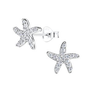 Silver Starfish Stud Earrings - 16521 Silver Starfish Stud Earrings - 16521