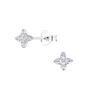 Silver Flower Stud Earrings - 18523 Silver Flower Stud Earrings - 18523