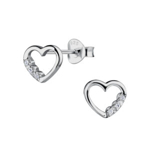 Silver Heart Stud Earrings - 18829 Silver Heart Stud Earrings - 18829