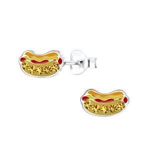 Wholesale Silver Hot Dog Stud Earrings