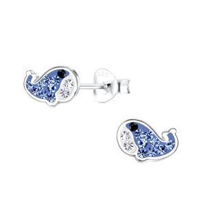 Wholesale Silver Whale Stud Earrings