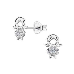 Silver Girl Stud Earrings - 20145 Silver Girl Stud Earrings - 20145