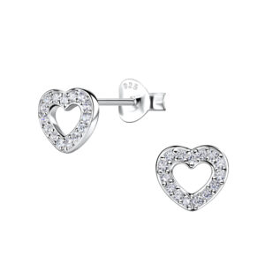 Silver Heart Stud Earrings - 20089 Silver Heart Stud Earrings - 20089