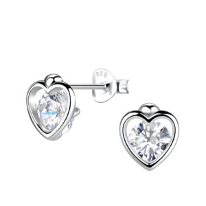 Silver Heart Stud Earrings - 20090 Silver Heart Stud Earrings - 20090